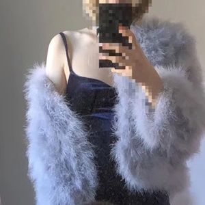 Jocelyn Feather Fur Jacket